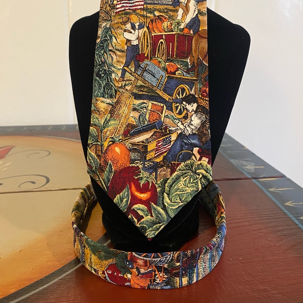 Tie men's 100% Silk  USA Tango By Max Raab Americana Series Harvest Dreams 1912
